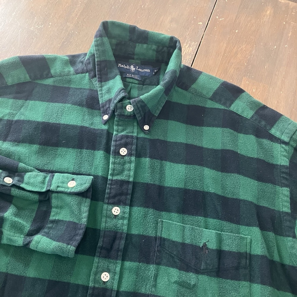 Vintage Polo Ralph Lauren Big Shirt Mens XL Buffalo Check Flannel Utility Gorp